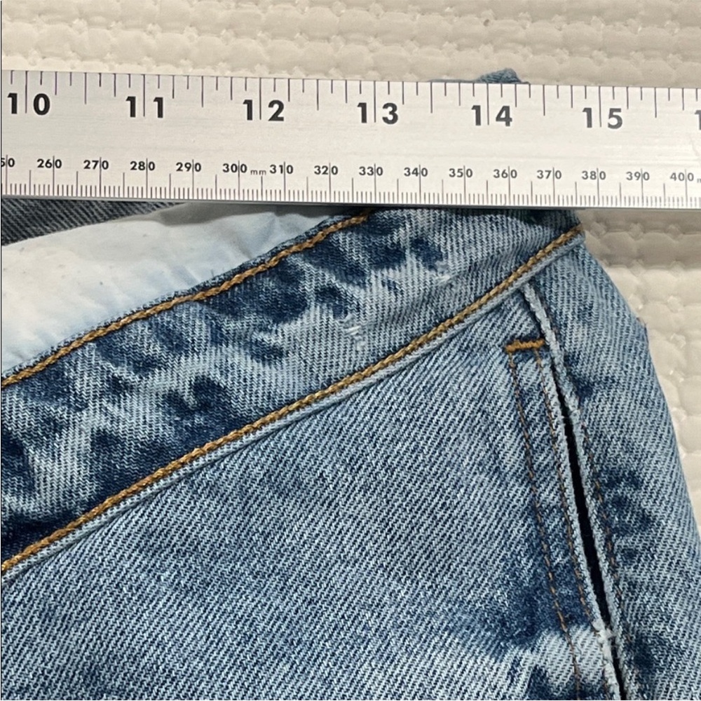 EB Denim Fold Over Waist Wide Leg Jeans street style USA actual sz 28 grunge - Picture 5 of 15